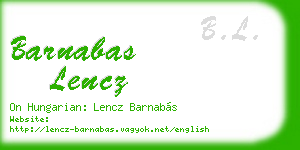 barnabas lencz business card